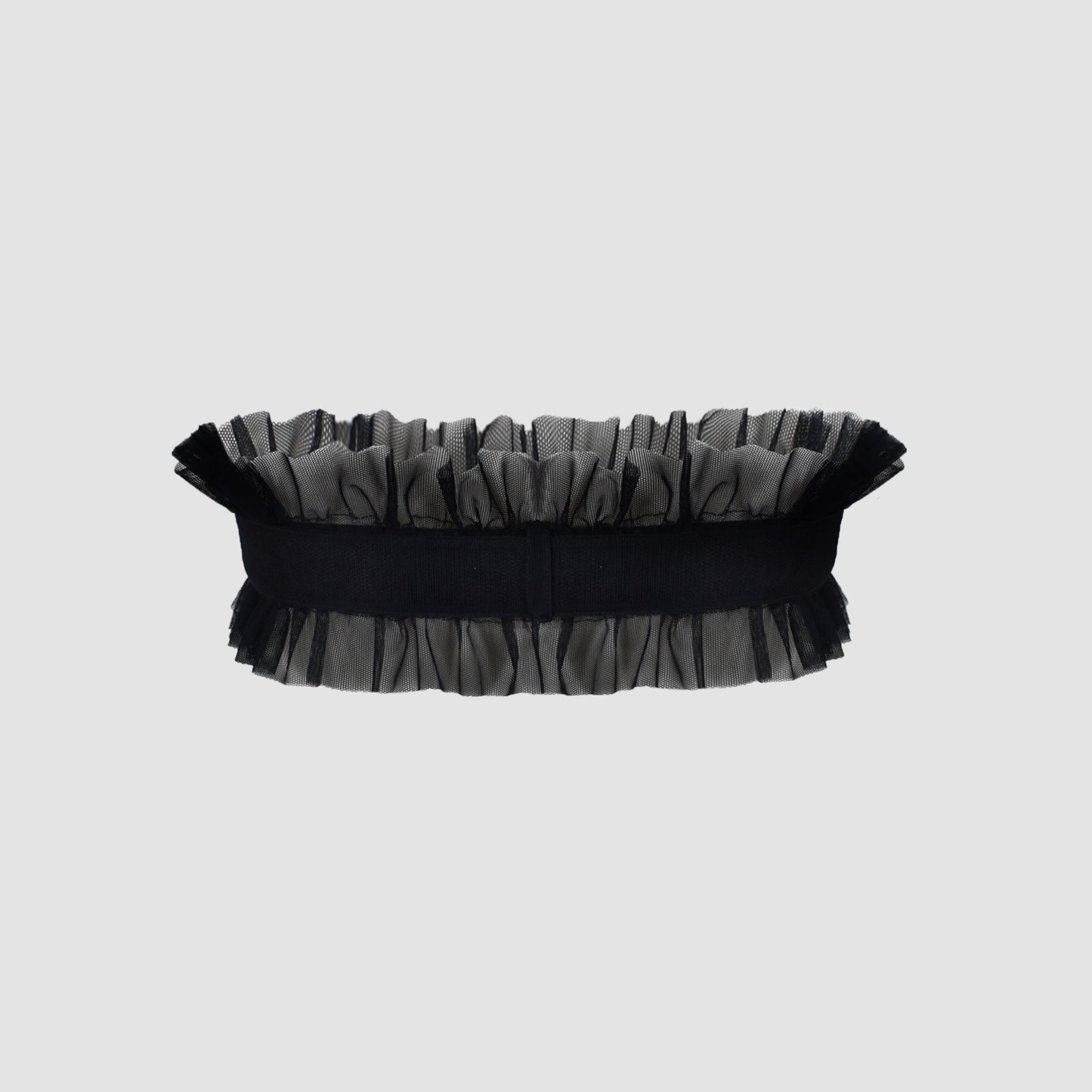 BLACK BELTED TULLE BANDEAU TOP (HIGH-CUT)