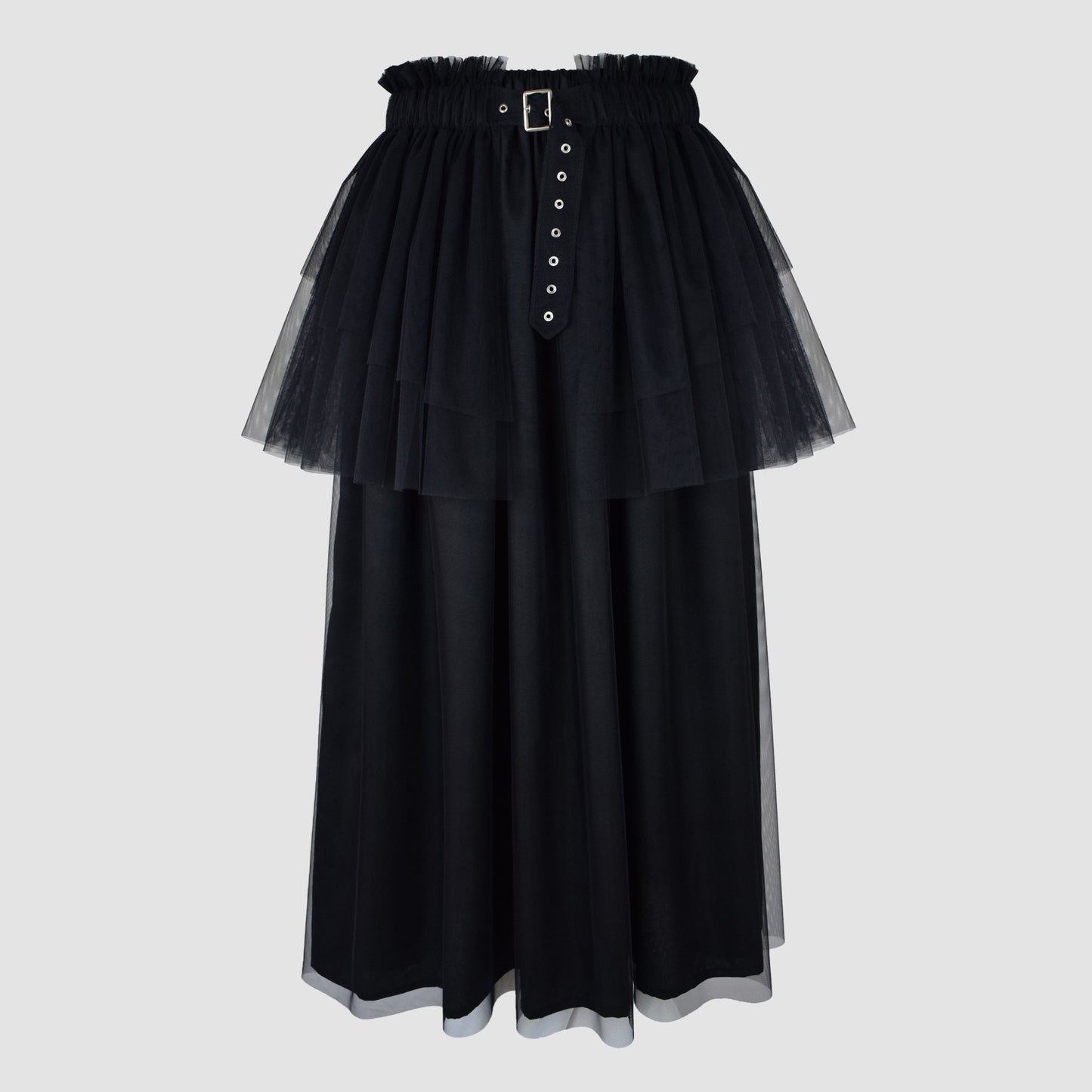 BLACK BELTED TULLE SKIRT (UNDERSKIRT)