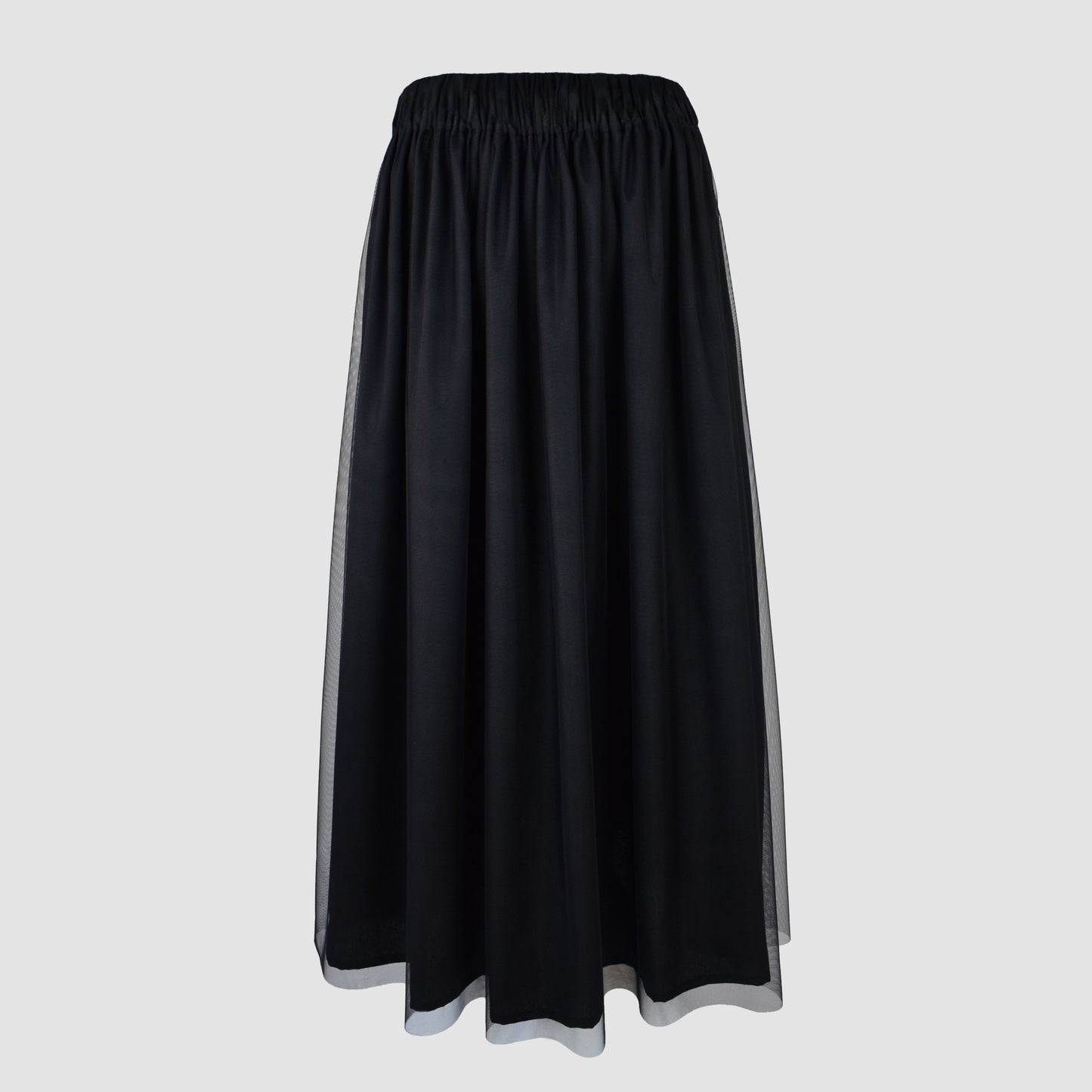 BLACK BELTED TULLE SKIRT (TWO PIECE)