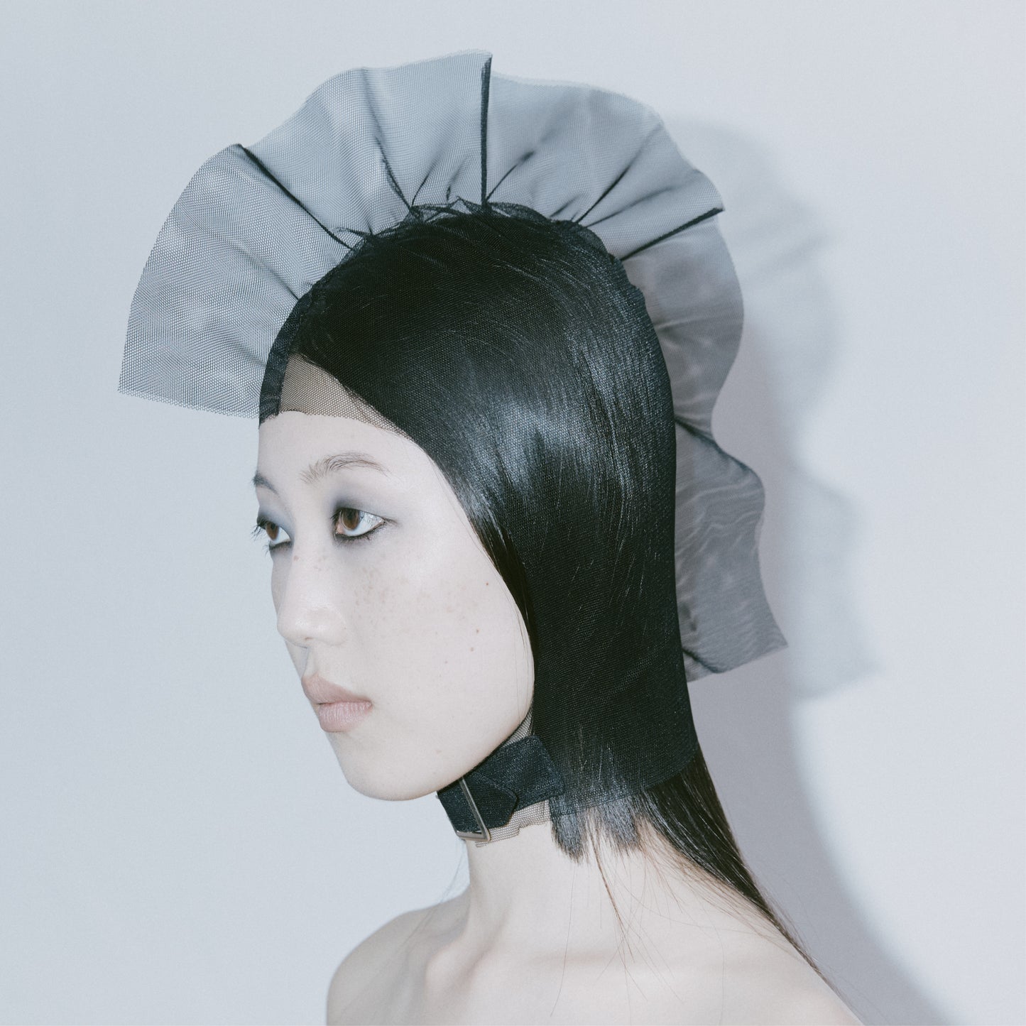 BLACK TULLE RUCHE BALACLAVA