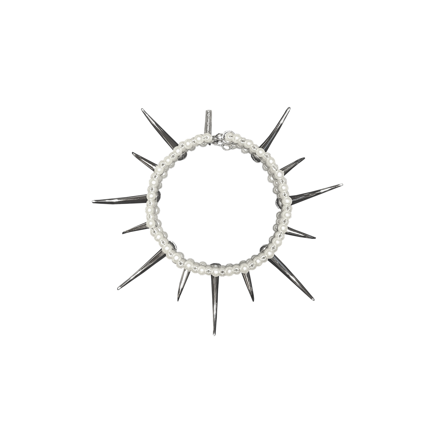 PEARL DEMON SPIKES CHOKER DOUBLE ROW