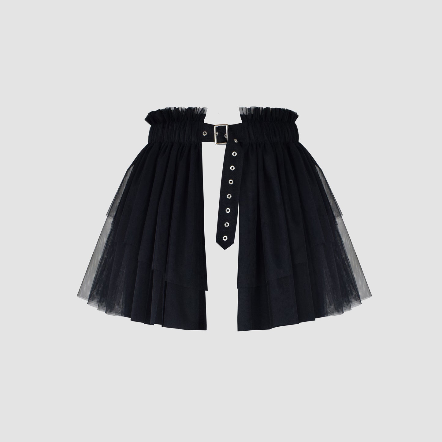 BLACK BELTED TULLE SKIRT (BELT)