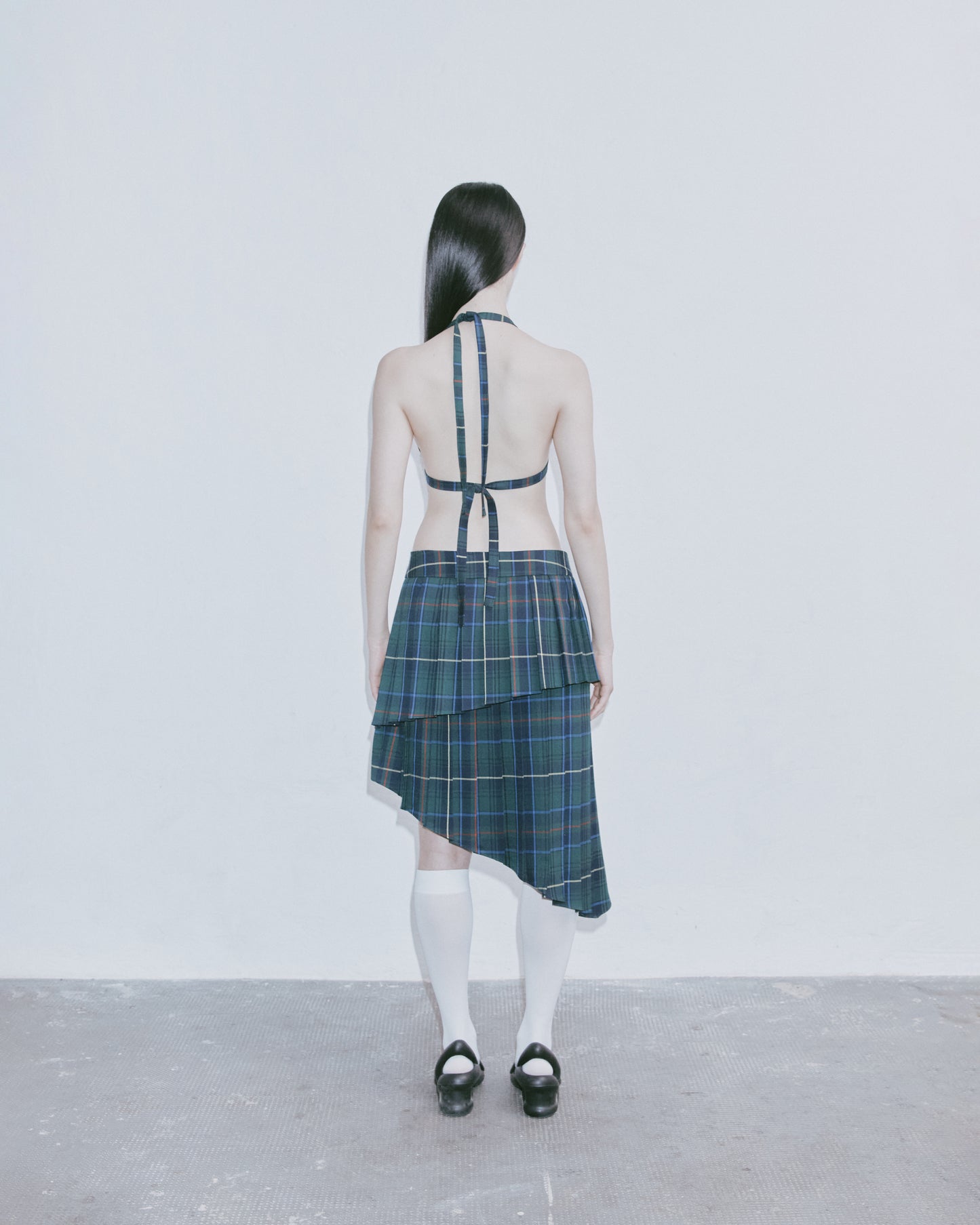 TARTAN CHECK BIKINI TOP