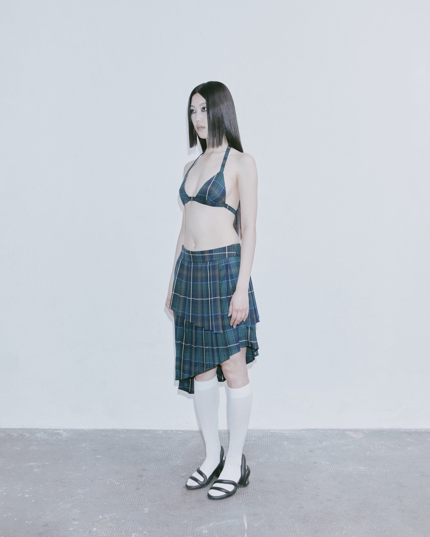 TARTAN CHECK BIKINI TOP