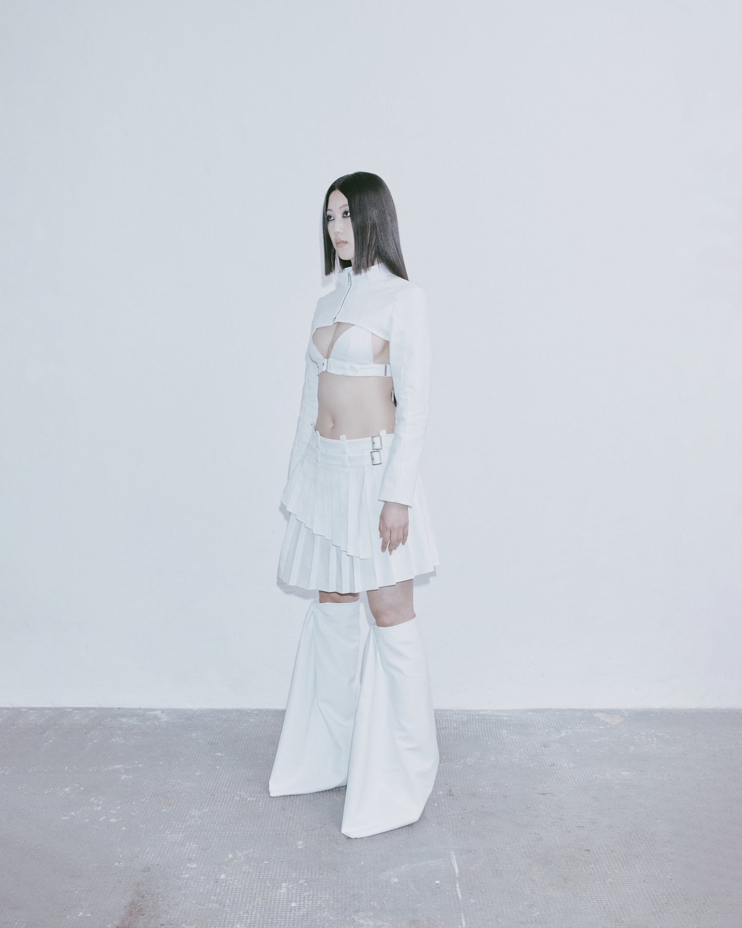 TWO-PIECE ASYMMETRICAL MINI SKIRT (W)