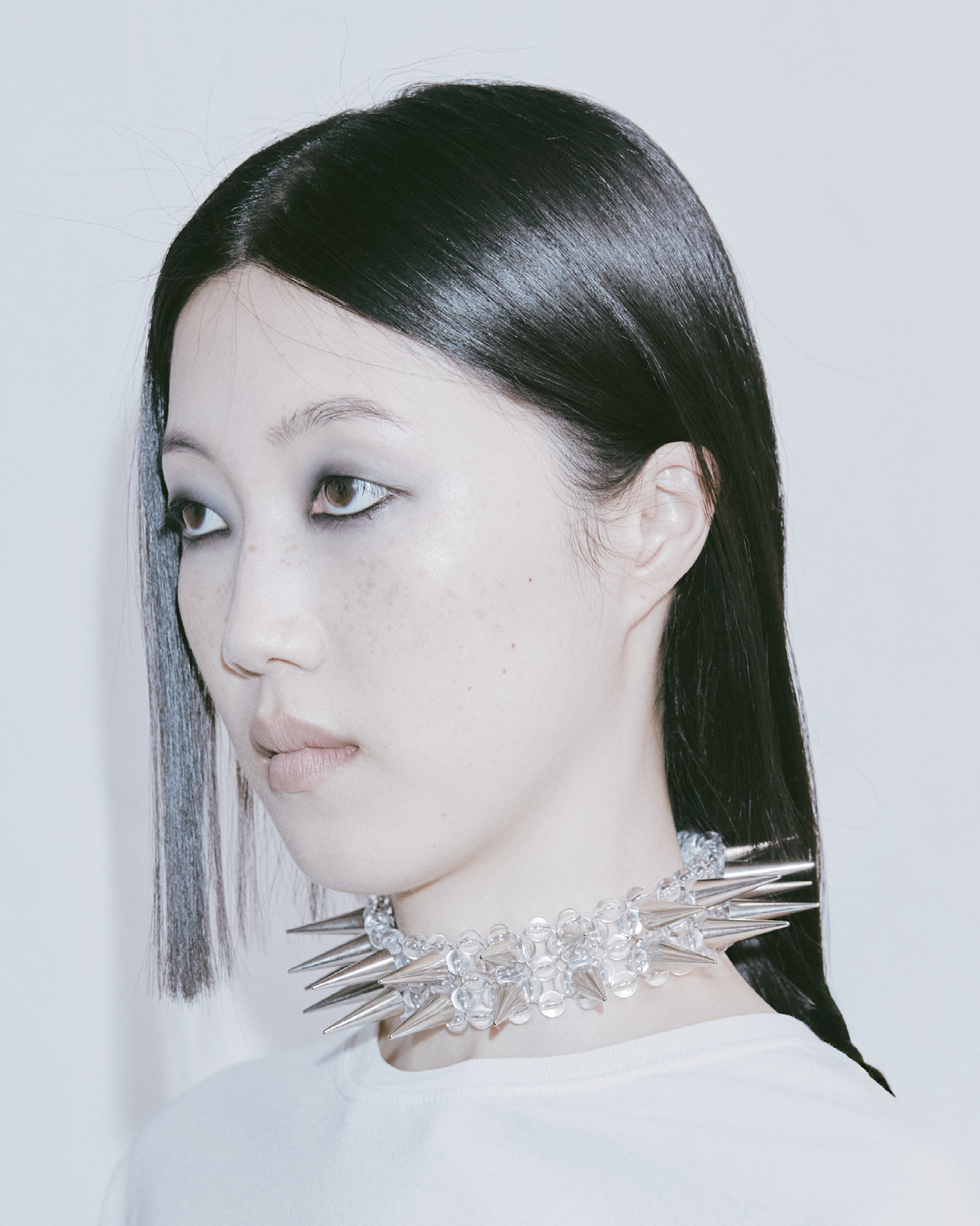 SHEER PEARL STEEL THORN CHOKER