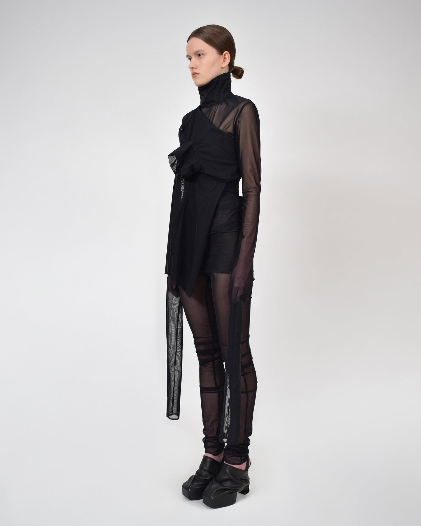 DRAPED TULLE XTRA LS TOP