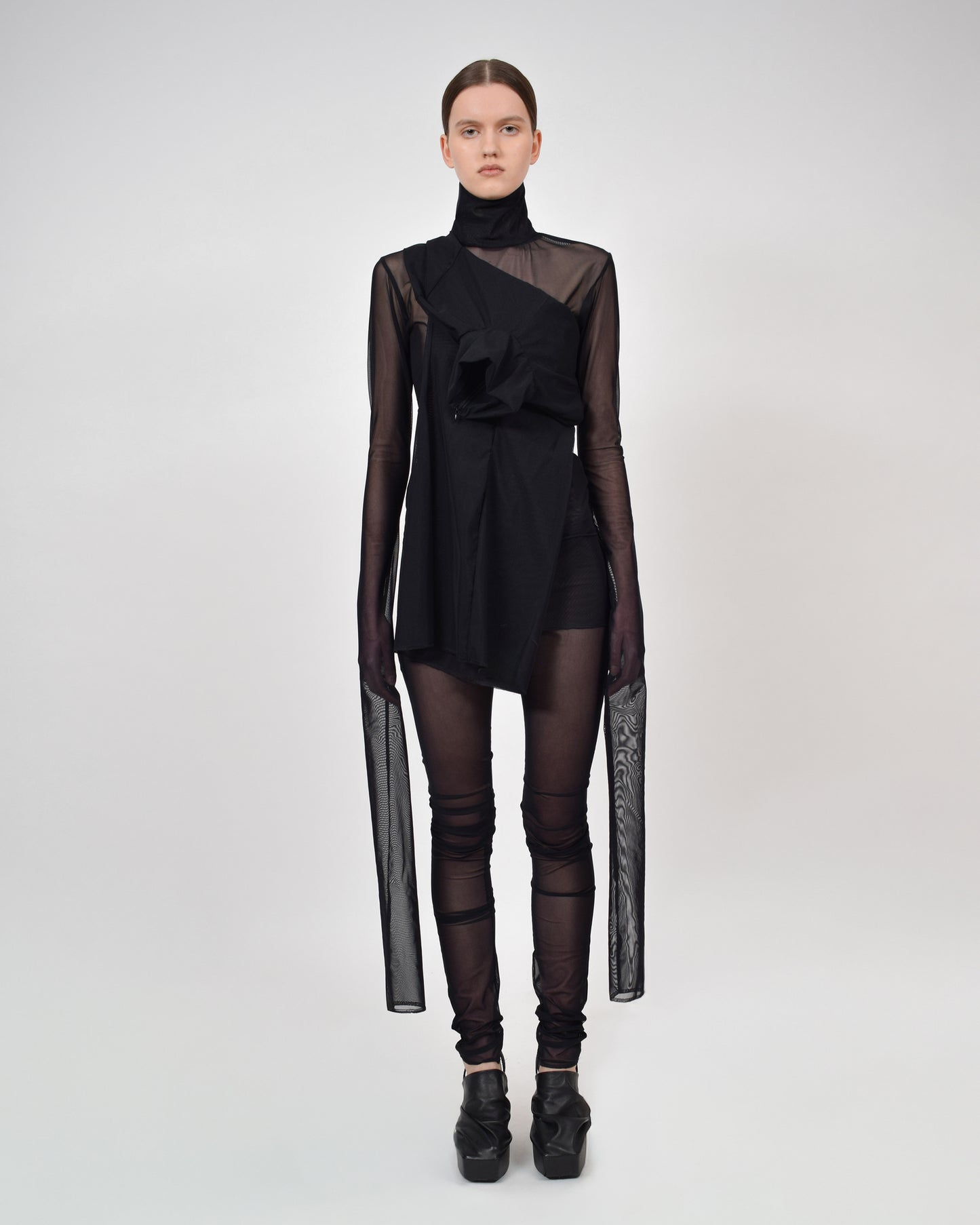 DRAPED TULLE XTRA LS TOP