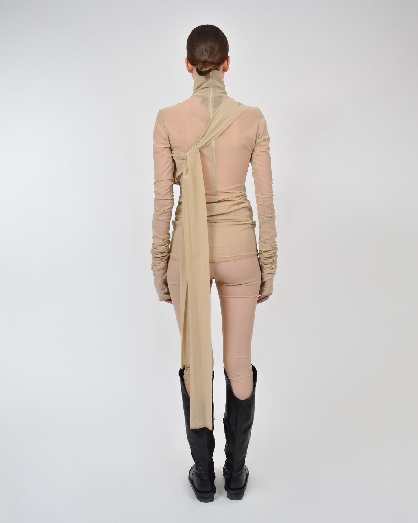 DRAPED TULLE XTRA LS TOP