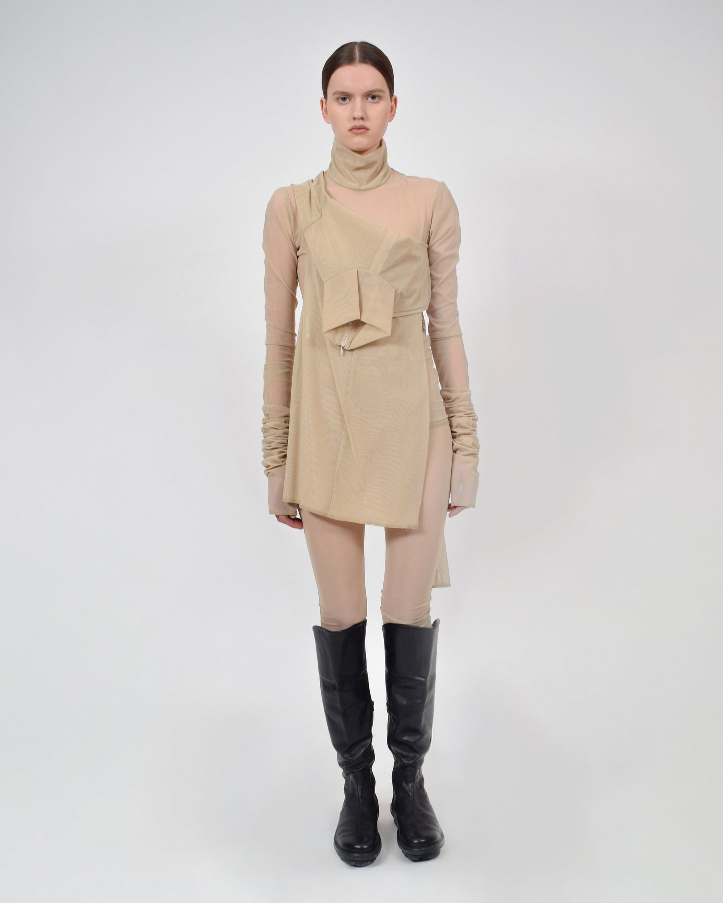 DRAPED TULLE XTRA LS TOP