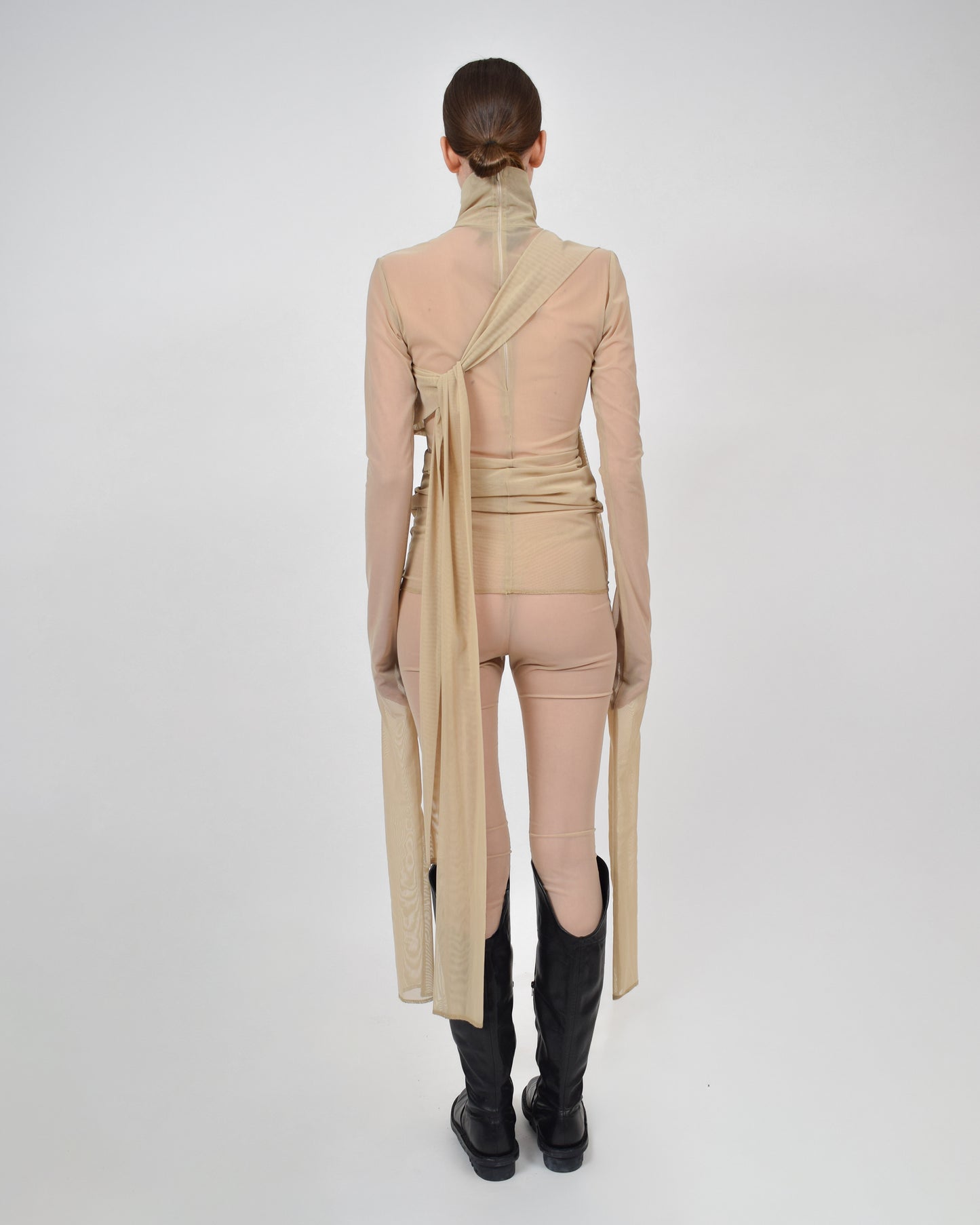 DRAPED TULLE XTRA LS TOP