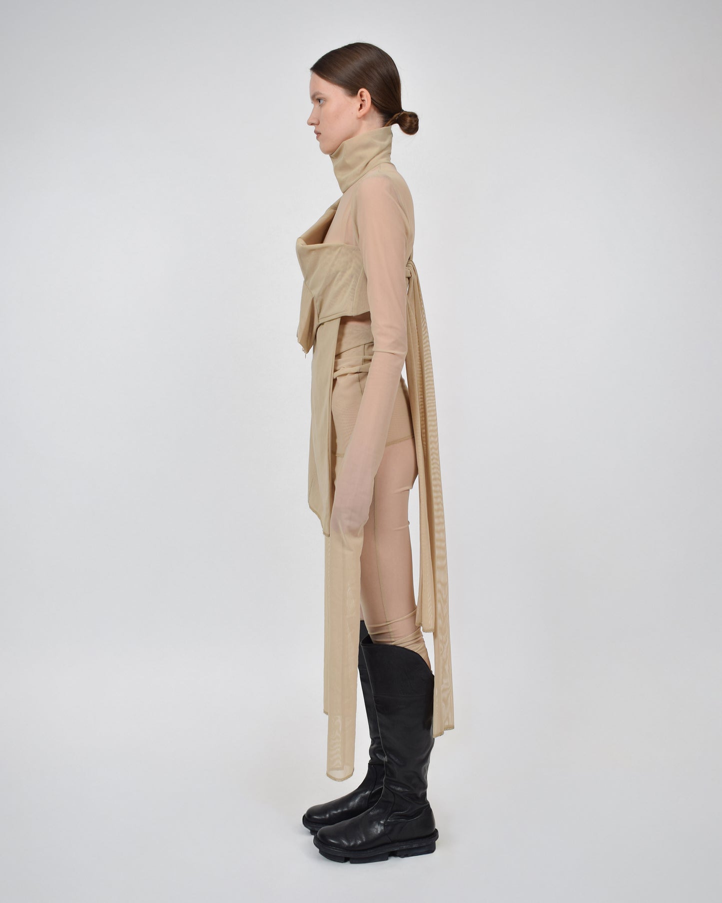 DRAPED TULLE XTRA LS TOP