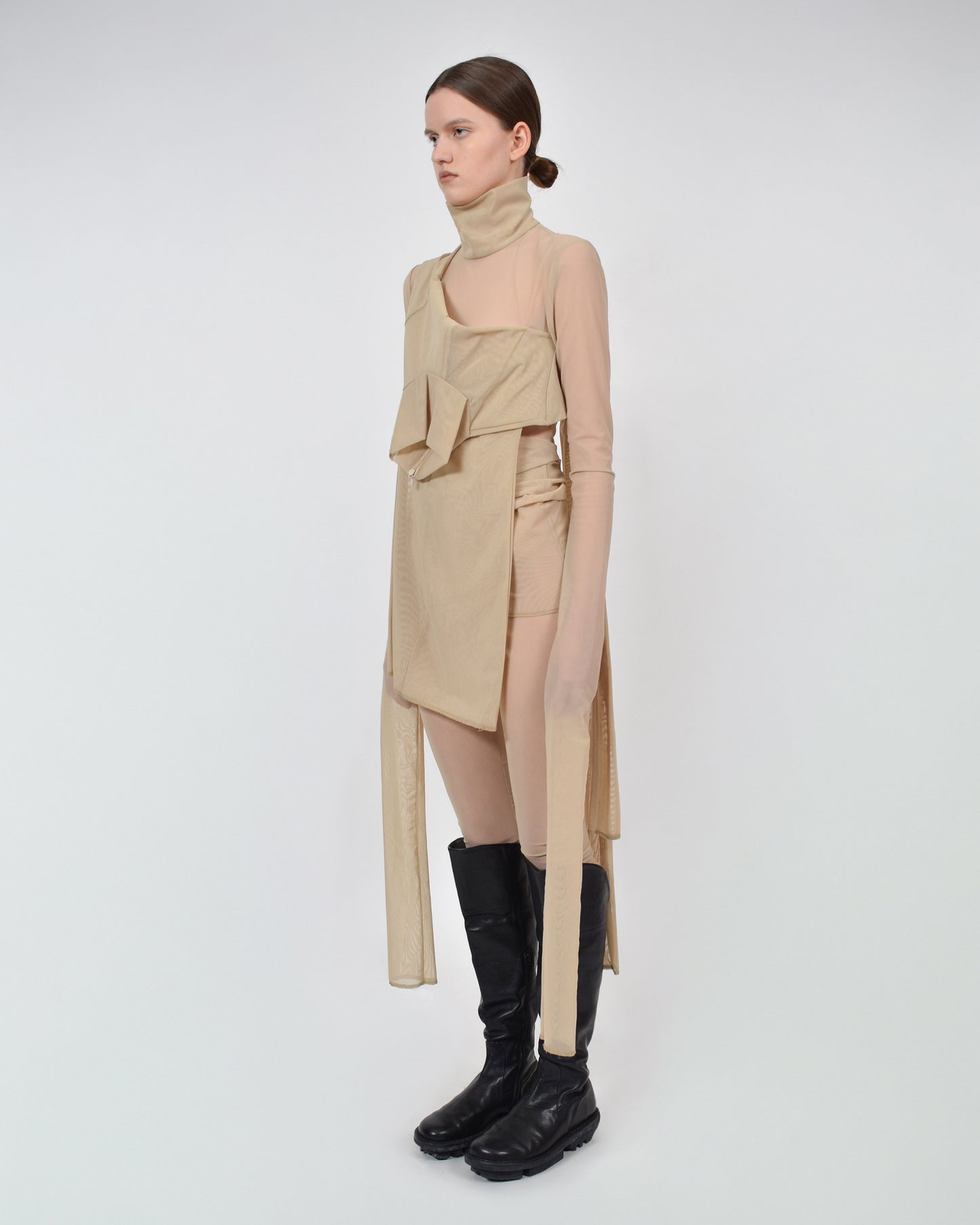 DRAPED TULLE XTRA LS TOP