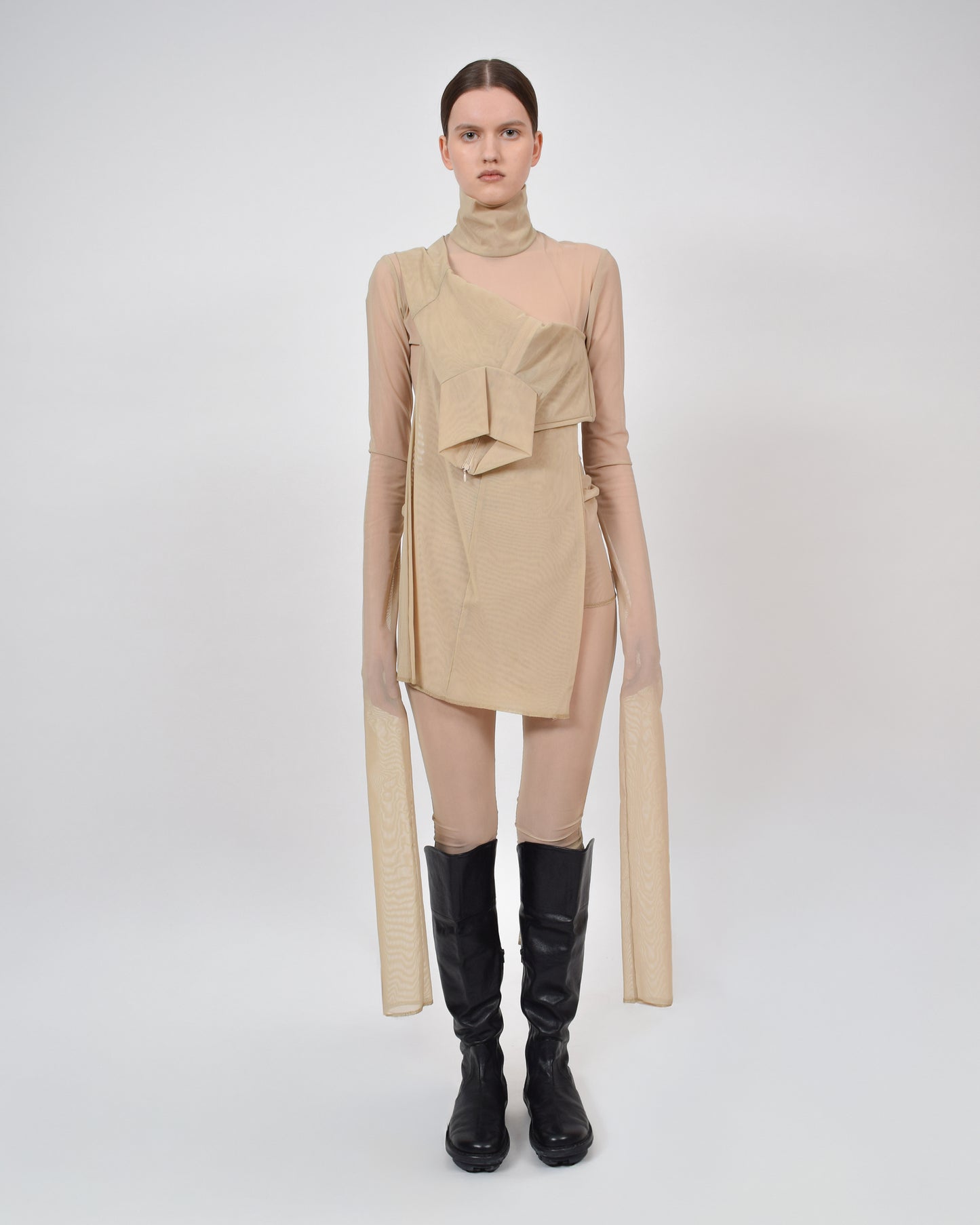 DRAPED TULLE XTRA LS TOP